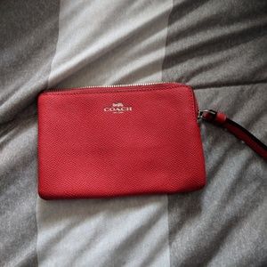 Coach red wristlet